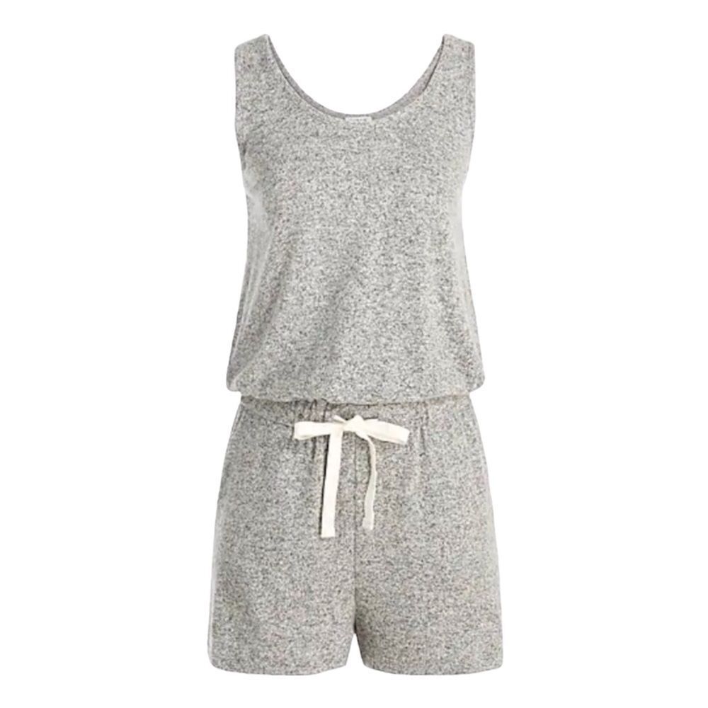 J. Crew Signature Cozy Yarn Lounge Romper Drawstring Waist Oversized‎ Size Small